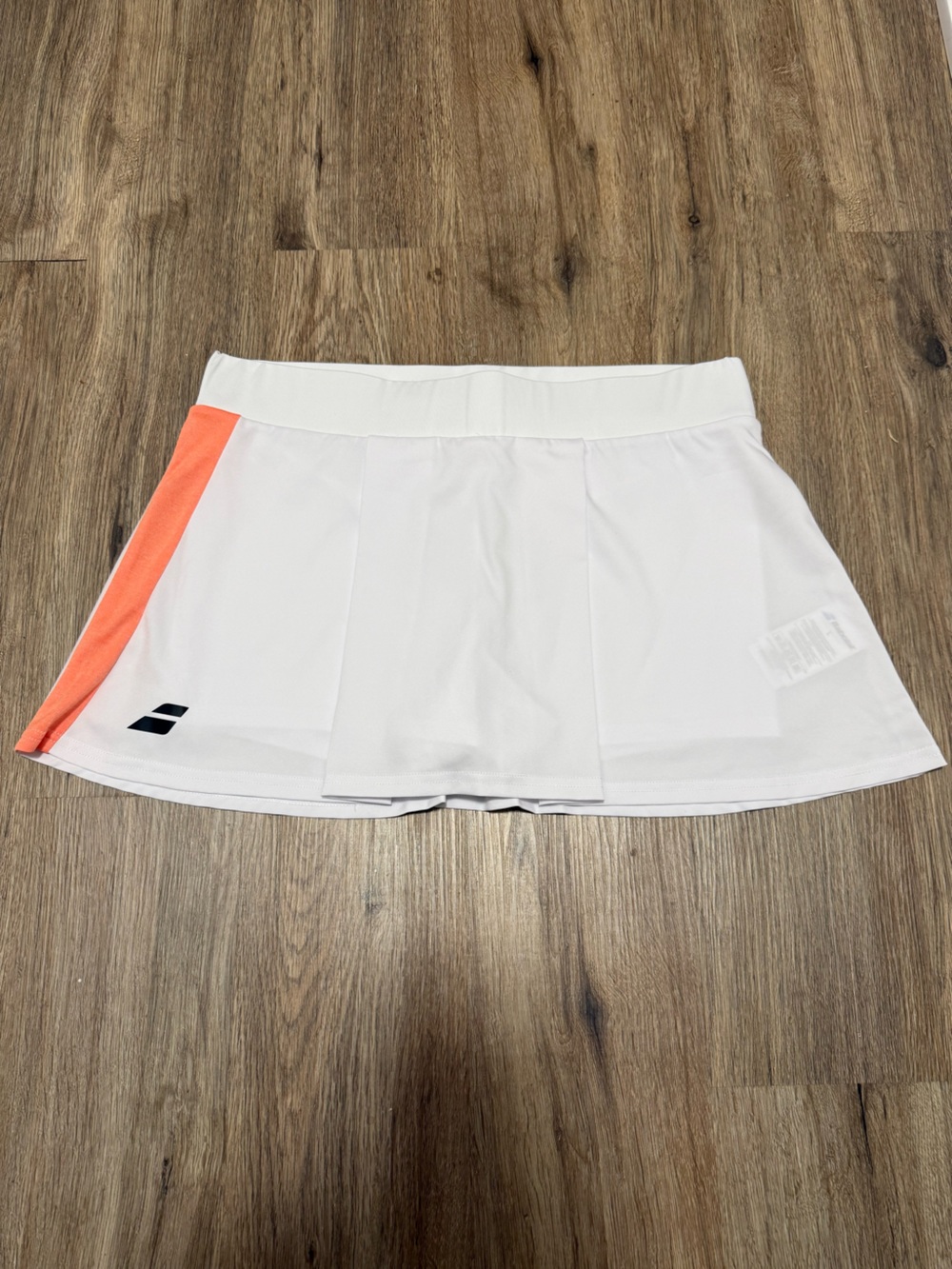 Women’s New Babolat White Tennis Skort with Coral Accent